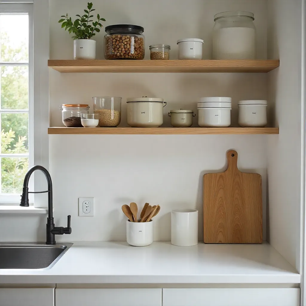 Georganiseerde ruimte met functionele objecten